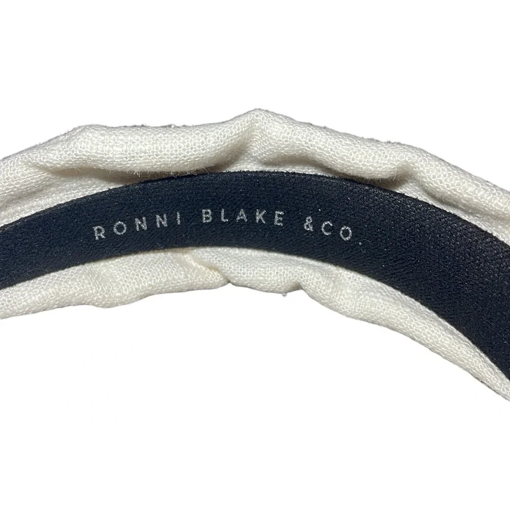 Ronni Blake & Co Football Knotted Headband Women OS Cream Excellent Pearl Charms